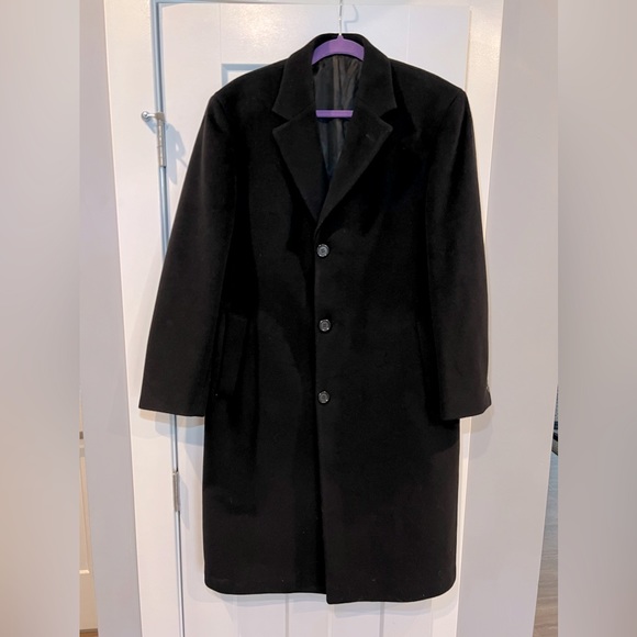 Ralph Lauren Double RL Other - Vintage Ralph Lauren 40S Pea Coat Trench Black Fabric Acetate Blend
